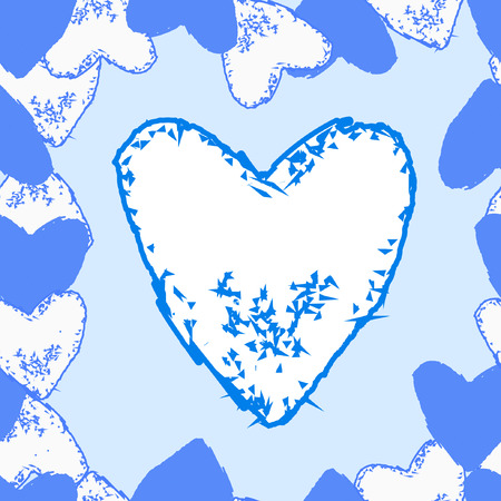 Abstract colorful seamless heart pattern. Valentine's day background.のイラスト素材