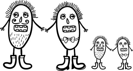Seamless vector repeatable pattern with cute microbes.のイラスト素材