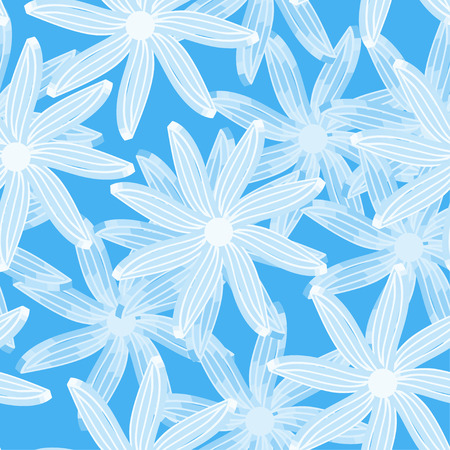 Seamless background with stylized floral and herbal motifs.のイラスト素材