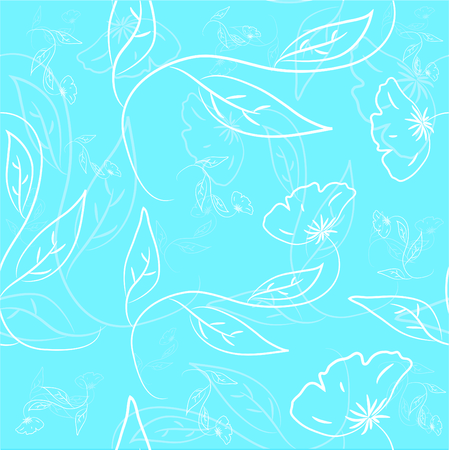 Seamless background with stylized floral and herbal motifs.のイラスト素材