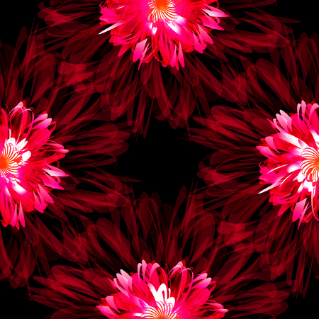 Seamless background with stylized floral and herbal motifs.のイラスト素材