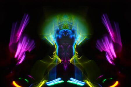Abstract colorful bright swirl background with lighting effects.