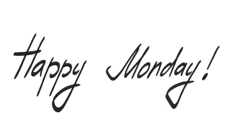 Happy Monday Hand drawn lettering inspirational quoteの写真素材
