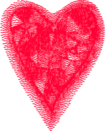 Abstract bright colorful heart illustration. Stylized Valentine's Day symbol.のイラスト素材