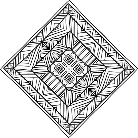 Abstract ornament. Decorative hand drawn lacy design element.のイラスト素材