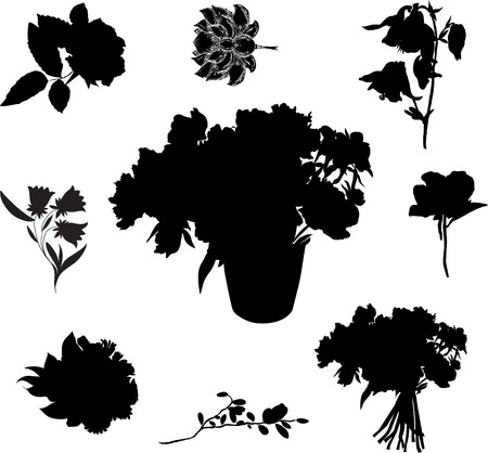Floral silhouettesのイラスト素材