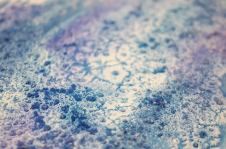 Watercolor painting with salt stains close up