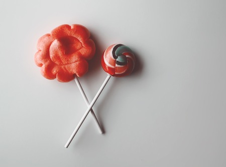 Sweet colorful lollipopの写真素材