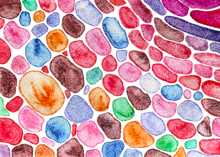 Colorful decorative background. Watercolor hand painted lacy texture.の写真素材