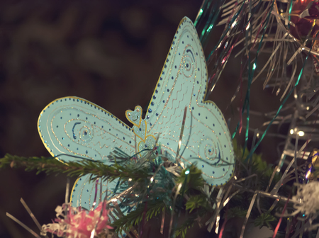 Christmas decorations isolated on the new year treeの写真素材