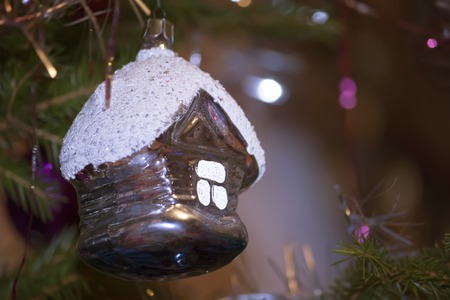 Christmas decorations isolated on the new year treeの写真素材