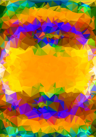 Abstract geometric background of triangular polygons. Vector illustration. Retro mosaic triangle bright trendy pattern for web, business template, brochure, card, poster, banner design.のイラスト素材