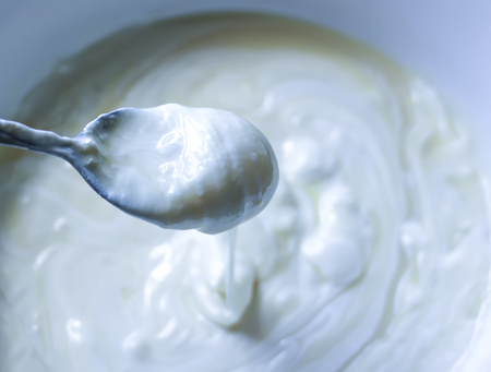 Cooking process of vanilla ice cream.の写真素材