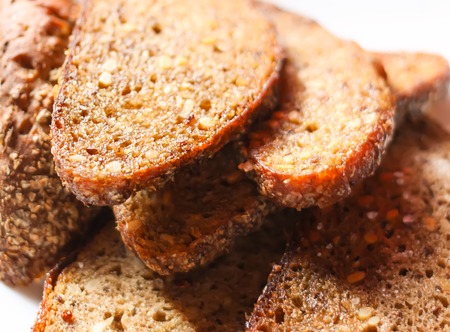 Plate with toasted bread