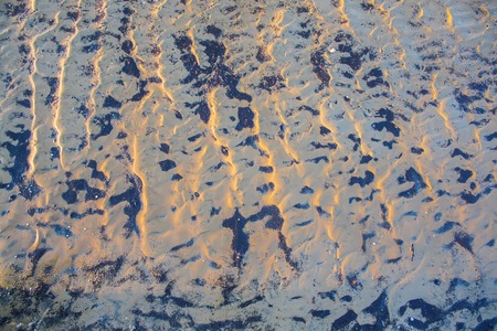 Sand pattern of a beach on Baltic sea coast in East Europe at summer