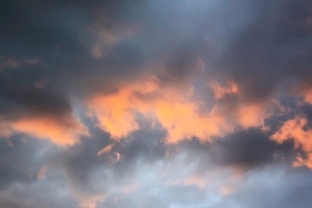 Sunset sky background. Beautiful summer landscape in countryside.