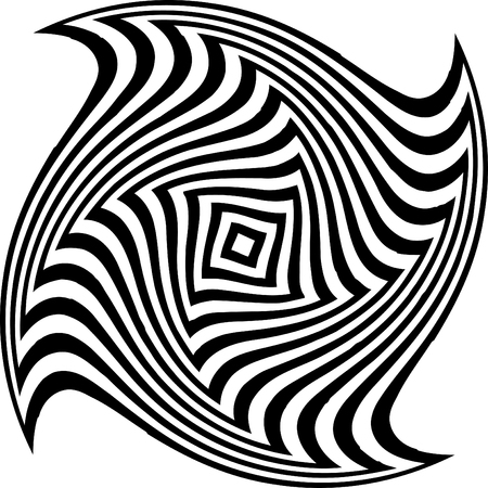 Abstract background. Black and white spiral optical illusion.のイラスト素材