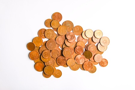 Latvian euro coins of different denomination.