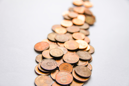 Latvian euro coins of different denomination.の写真素材