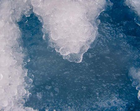 Frozen water. Hail of ice.