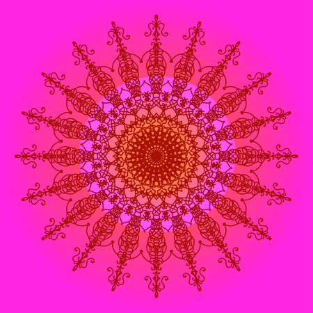 Abstract beautiful mandala design on colorful brightのイラスト素材