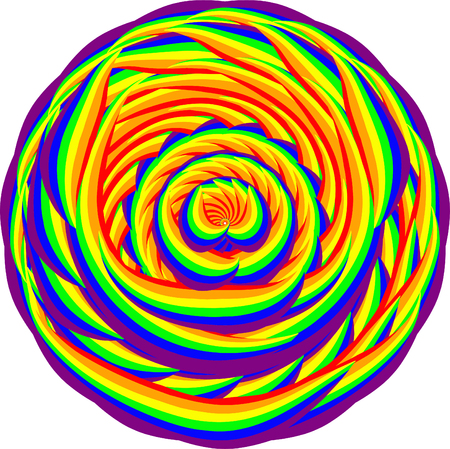 Abstract stylized mandala pattern. Round decorative ornament design. Twisted texture in circle.のイラスト素材