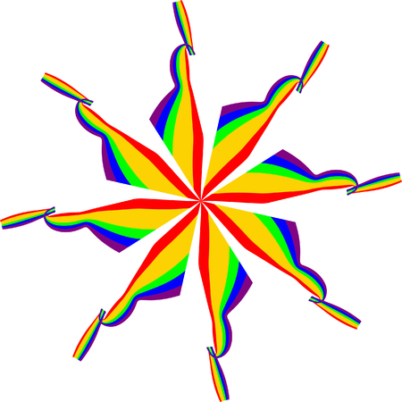 Abstract rainbow floral shape pattern. Decorative ornament design.のイラスト素材