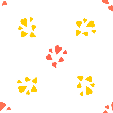 Valentines day design with hearts. Seamless sketched, heart pattern. Abstract Valentine background.のイラスト素材