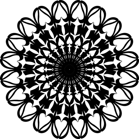 Mandala pattern. Round abstract shape for coloring. Decorative elementのイラスト素材