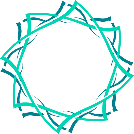 Abstract green twisted frame. Decorative element for design.のイラスト素材