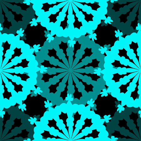 Abstract seamless pattern. Textured decorative background with lacy snowflakes.のイラスト素材