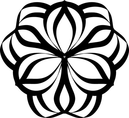 Flower mandala shape. Decorative round ornament for anti-stress coloring book, poster, prints, invitations.のイラスト素材