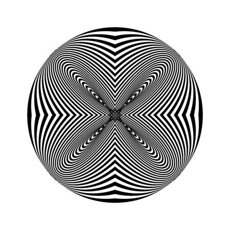Abstract twisted black and white  in circle.のイラスト素材
