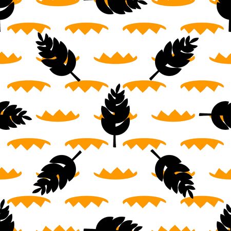 Vector seamless pattern. Abstract background with hand drawn elements. Decorative texture for textile, fabric, stationery, prints, web designのイラスト素材