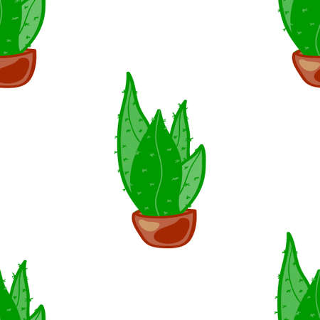 Seamless decorative background. Pattern of the cactus plants. Decorative texture for design of wallpaper, wrapping paper, scrapbook, web, textile.のイラスト素材