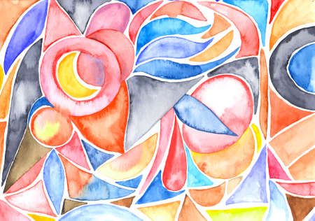 Hand painted watercolor abstract shape texture.のイラスト素材