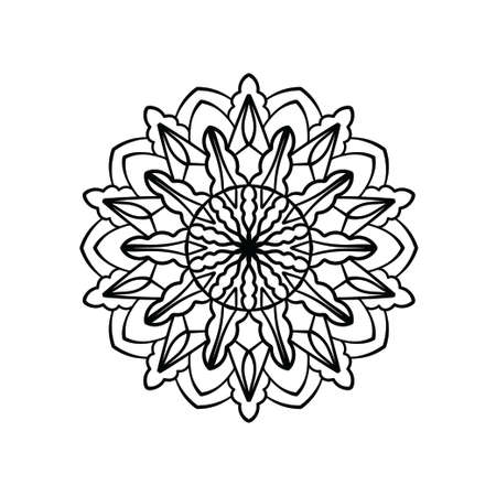 Lacy elegant pattern in circle. Mandala. Snowflakeのイラスト素材