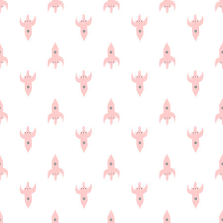 Seamless vector background. Decorative texture. Colorful pattern with pink rocketsのイラスト素材