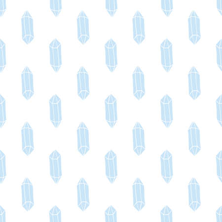 Seamless decorative vector pattern with blue crystalsのイラスト素材