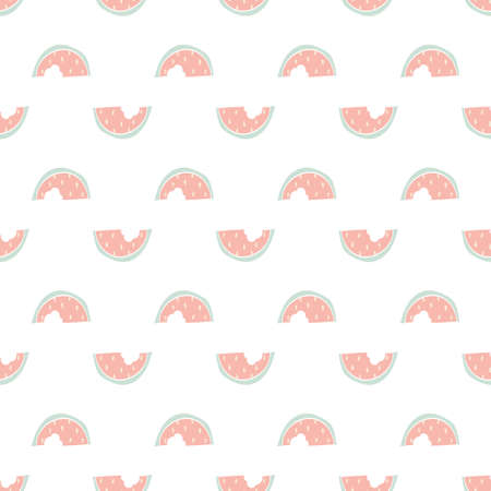 Seamless decorative vector pattern. Abstract background of stylized watermelon slicesのイラスト素材