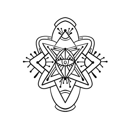 Abstract pattern. Round ornamental decorative background. Coloring book element.のイラスト素材