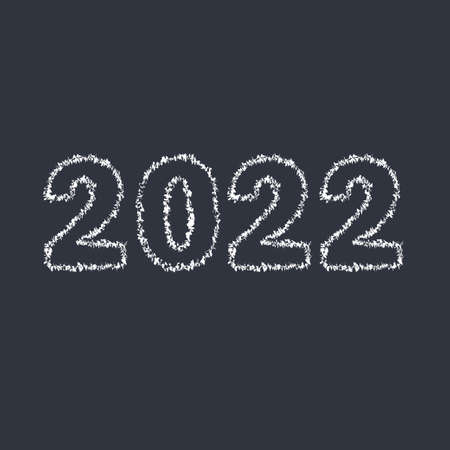 Happy New Year 2022 design elements for card, stationery, brochure, banner. Numbers isolated on white background. Vector illustrationのイラスト素材