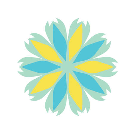 Floral shape on white background. Decorative colorful design element. Soft flower.のイラスト素材