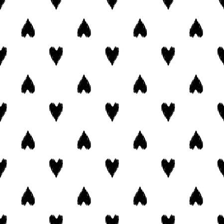 Minimalists style hearts seamless pattern. Valentines day background. Decorative texture for design.のイラスト素材