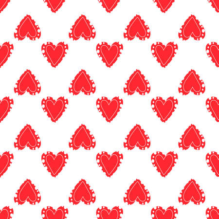 Minimalists style hearts seamless pattern. Valentines day background. Decorative texture for design.