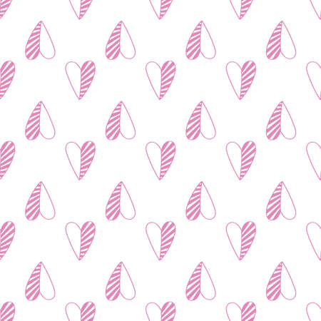 Minimalists style hearts seamless pattern. Valentines day background. Decorative texture for design.