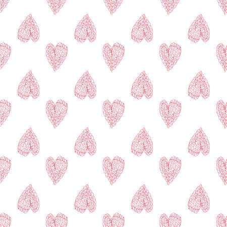 Minimalists style hearts seamless pattern. Valentines day background. Decorative texture for design.のイラスト素材