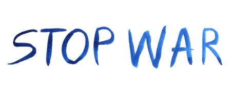 Stop War banner watercolor text