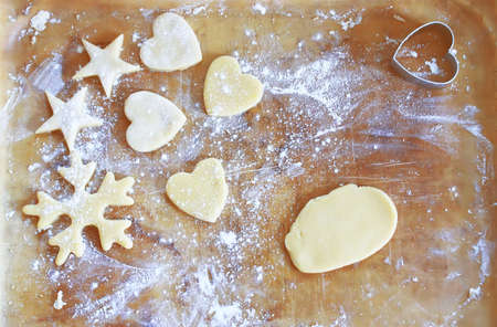 Tasty homemade cookies on a trayの写真素材