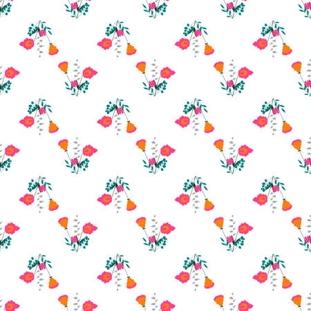 Seamless floral pattern. Decorative background with floral elements. Vector illustration.